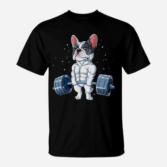 French Bulldog Weightlifting Funny Deadlift Men Fitness Gym T-Shirt | Crazezy UK