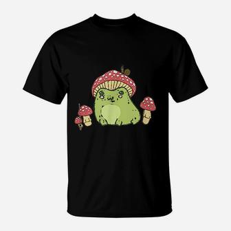 Frog With Mushroom Hat Snail T-Shirt | Crazezy