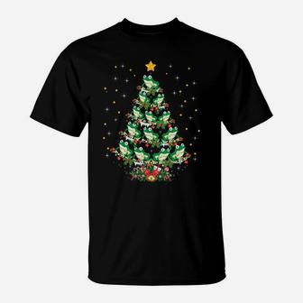 Frogs Lover Xmas Gift Frog Christmas Tree T-Shirt | Crazezy