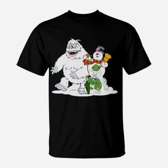 Frosty Bumble And Sam The Snowmen T-Shirt - Monsterry