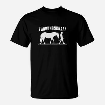 Führungskraft Lustiges Schwarzes T-Shirt mit Pferd-Mensch-Motiv - Seseable