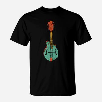 Funky Retro Mandolin Minimalist String Instrument Graphic T-Shirt | Crazezy DE