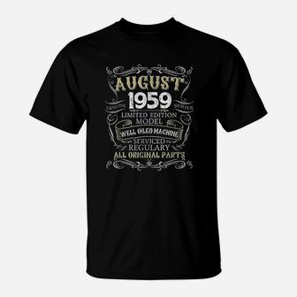 Funny 60Th Birthday Born In August 1959 T-Shirt | Crazezy