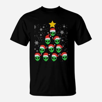 Funny Alien Christmas Tree Pajama Costume Sweatshirt T-Shirt | Crazezy