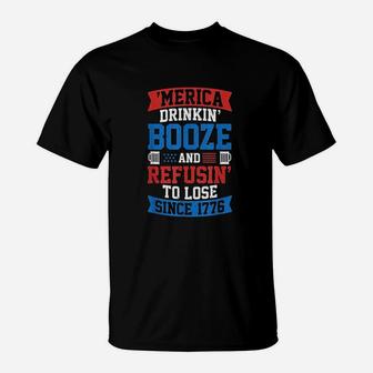 Funny American Murica Beer Drinking For 4Th Of July T-Shirt | Crazezy