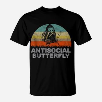Funny Antisocial Butterfly Zip Hoodie T-Shirt | Crazezy