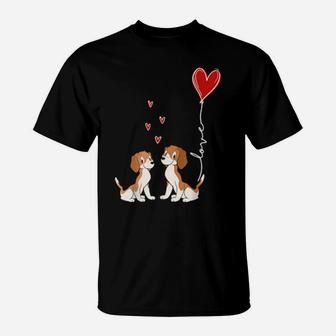 Funny Beagle Dog Happy Valentines Day Couple Matching T-Shirt - Monsterry DE