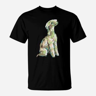 Funny Bedlington Terrier Dog Painting Gifts Mom Dad Kids T-Shirt | Crazezy