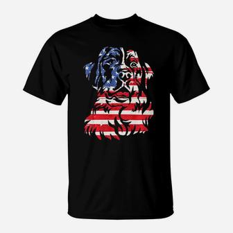 Funny Bernese Mountain Dog American Flag 4Th Of July T-Shirt - Monsterry