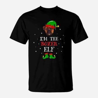 Funny Boxer Elf Christmas Dog Dad Dog Mom T-Shirt | Crazezy UK