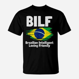 Funny Brazilian Wife Brazil Roots Brazilian Pride Football T-Shirt | Crazezy