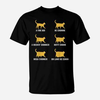 Funny Cat Meme Chonk Cat Evolution Chart For Cat Lover T-Shirt | Crazezy