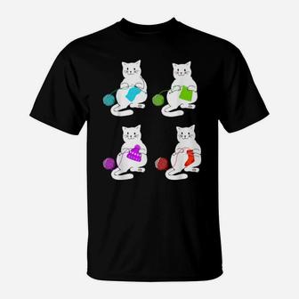 Funny Cats Yarn Cat Quilting Cat Crotches T-Shirt - Monsterry DE