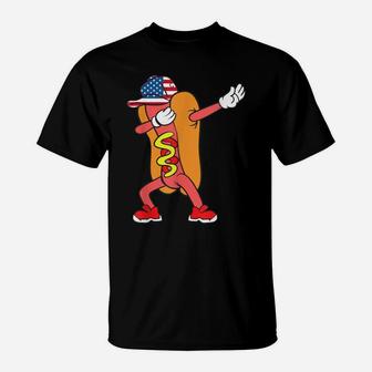 Funny Dabbing Hot Dog Day Gift For Hot Dogs Lovers American T-Shirt | Crazezy UK