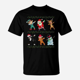 Funny Dabbing Santa Bernese Mountain Dog And Friends T-Shirt - Monsterry