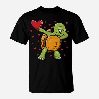 Funny Dabbing Turtle Dab Dance Valentine's Day Costume T-Shirt - Monsterry AU