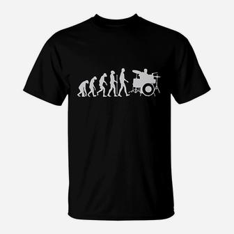 Funny Drums Humor Gift Idea Drummer Evolution T-Shirt | Crazezy AU