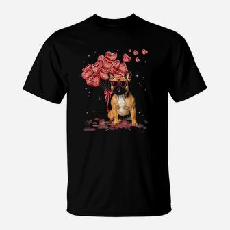 Funny French Bulldog Heart Valentines Day Dog Dad Mom Gift T-Shirt | Crazezy
