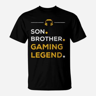 Funny Gamer Christmas Gift Son Brother Gaming Legend T-Shirt | Crazezy