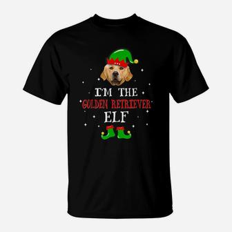 Funny Golden Retriever Elf Christmas Dog Dad Dog Mom T-Shirt | Crazezy