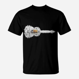 Funny Guitar Lake Shadow Love Guitar Musician T-Shirt | Crazezy DE