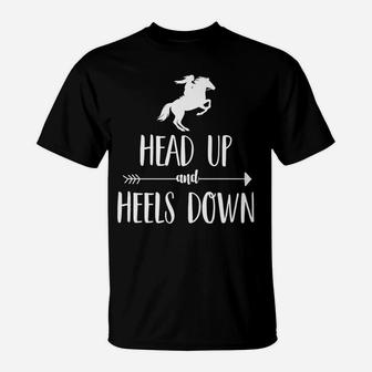 Funny Heels Down Horseback Horse Riding Gift Girl Women Kids T-Shirt | Crazezy CA