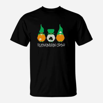 Funny Irish St Patricks Shamrock Shenanigan Crew Gnome T-Shirt - Monsterry