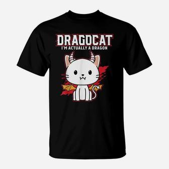 Funny Japanese Monster Dragon Cat Gift Design T-Shirt | Crazezy DE