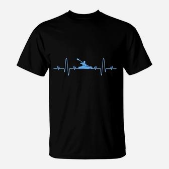 Funny Kayaking Heartbeat Cool Canoe Boating Kayaks Pullover T-Shirt | Crazezy