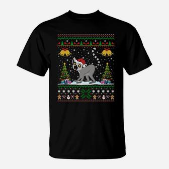 Funny Lemurs Xmas Santa Hat T-Shirt - Monsterry UK