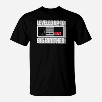 Funny Leveled Up To Big Brother For Kids And Cool Brothers T-Shirt - Thegiftio UK