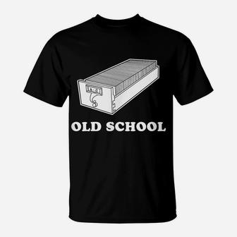 Funny Librarian Reading Old School Card Catalog T-Shirt | Crazezy