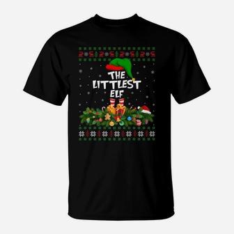 Funny Matching Family Ugly The Littlest Elf Christmas T-Shirt | Crazezy DE