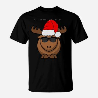 Funny Merry Kissmoose Xmas Antlers Santa Hat Decor Women Men Sweatshirt T-Shirt | Crazezy UK