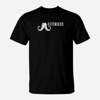 Funny Mustache November Manly Party Beard Fun T-Shirt - Thegiftio UK