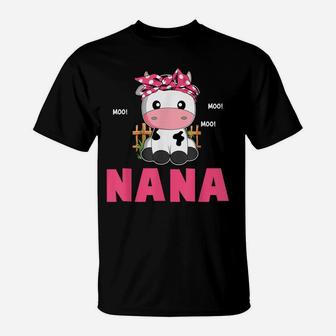 Funny Nana Cow Cute Cow Farmer Birthday Matching Family T-Shirt | Crazezy CA