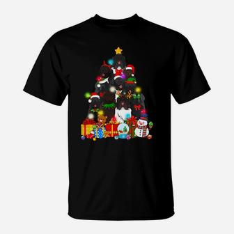 Funny Newfoundland Christmas Tree Lights Gift Dog Lover Sweatshirt T-Shirt | Crazezy