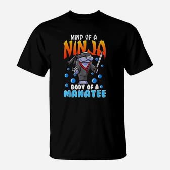 Funny Ninja Manatee Quote Joke Chubby Floaty Potatoe Gift T-Shirt | Crazezy