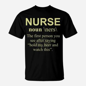 Funny Noun Nurse Definition Lpn Rn Cna Cool Gift T-Shirt | Crazezy UK