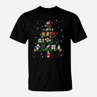 Funny Nurse Christmas Tree Matching Family Group T-Shirt | Crazezy