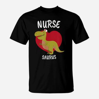 Funny Nurse Saurus Dinosaur Rn T-Shirt | Crazezy AU