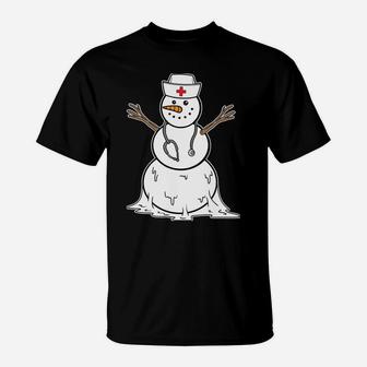 Funny Nurse Snowman Holiday Nursing Gift Men Women Christmas Sweatshirt T-Shirt | Crazezy