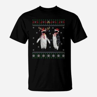 Funny Penguin Xmas Gift Santa Hat Ugly Penguin Christmas Sweatshirt T-Shirt | Crazezy