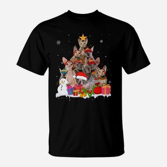 Funny Peterbald Christmas Tree Pet Cat Lover Gift Sweatshirt T-Shirt | Crazezy DE