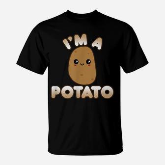 Funny Potato Costume Cute Kawaii Style Smiling I'm A Potato T-Shirt | Crazezy