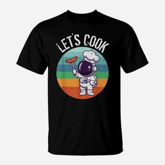 Funny Retro Chef Vintage Cook Astronaut T-Shirt | Crazezy