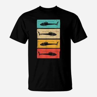 Funny Retro Helicopter Gift For Men Women Helicopter Pilot T-Shirt | Crazezy UK