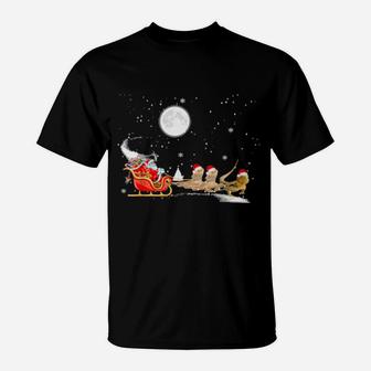 Funny Santa Riding Bearded Dragon Bearded Dragon T-Shirt - Monsterry
