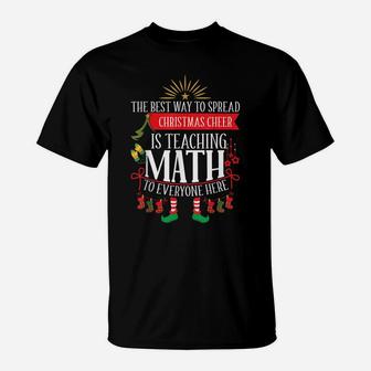 Funny Sarcastic Cool Elf Cheer Math Teacher Christmas T-Shirt | Crazezy