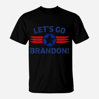 Funny Sarcastic "Let's Go Brandon" Stars &Stripes Design T-Shirt | Crazezy
